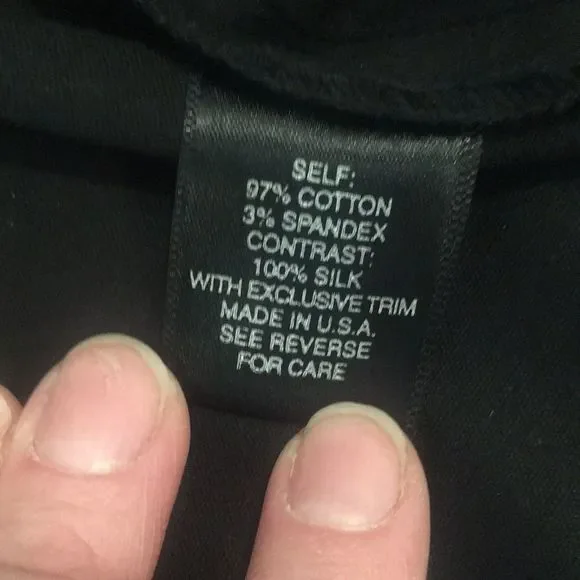 Arden B, Black Knee-Length Skirt w/White Stitching and Silk Ribbon Belt - Size 0 - Picture 11 of 11